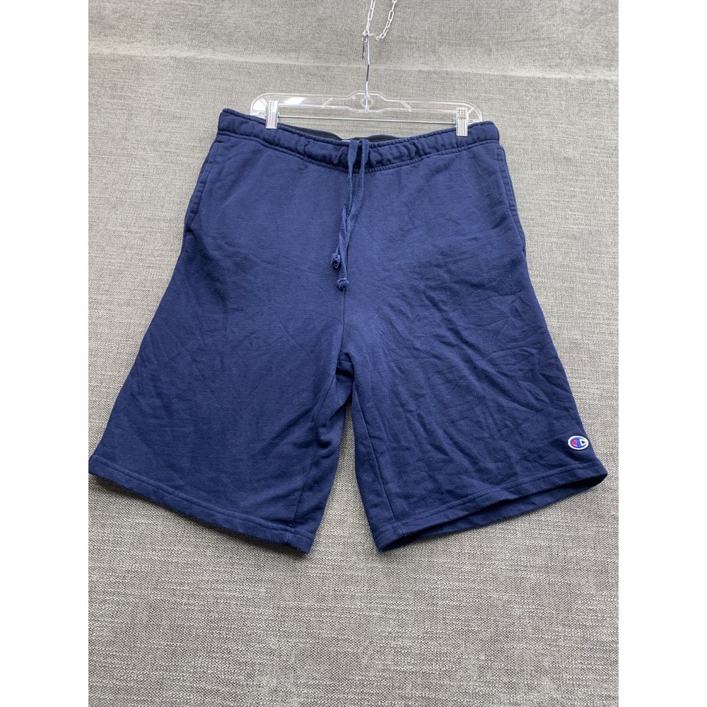 Champion Authentic Athleticwear Sweat Shorts Mens Large Navy Blue Elastic Waist